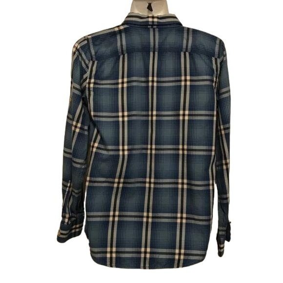 Lauren Jeans Company Blue Cotton Plaid Shirt Long Sleeve Button Up Size XS - Picture 4 of 5